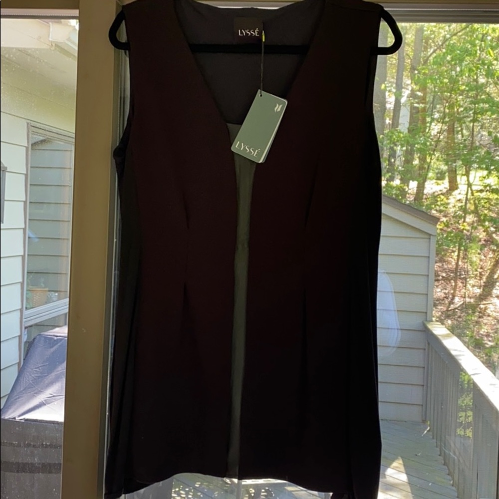 Tunic with washable leather insert